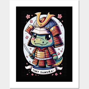 Kawaii Samurai Cute Animal Alligator Crocodile Katana Blossom Posters and Art